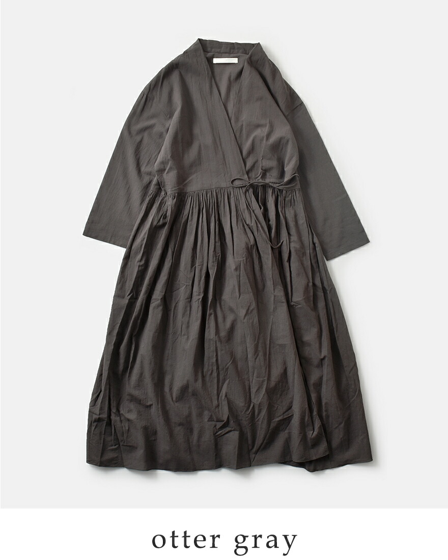 evam eva（エヴァムエヴァ） コットン ギャザー ローブ e253t021
