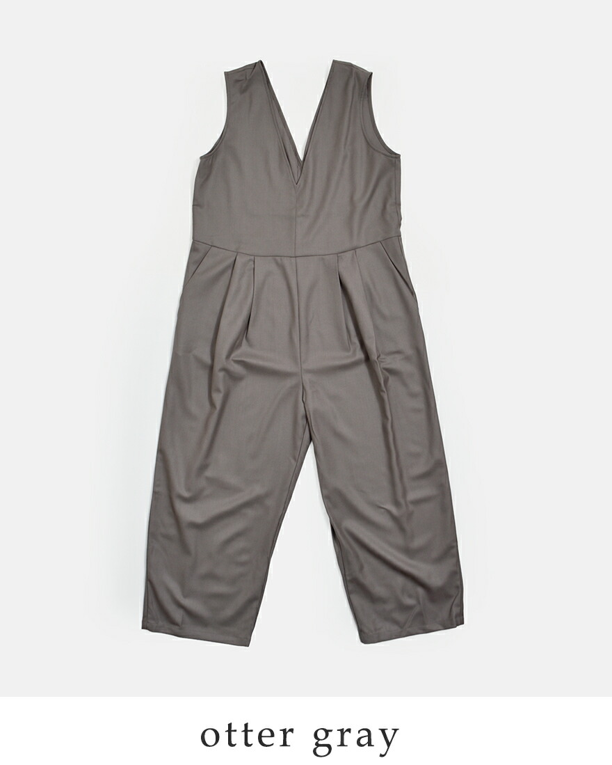 evam eva（エヴァムエヴァ） ウール Vネック オールインワン e261t016