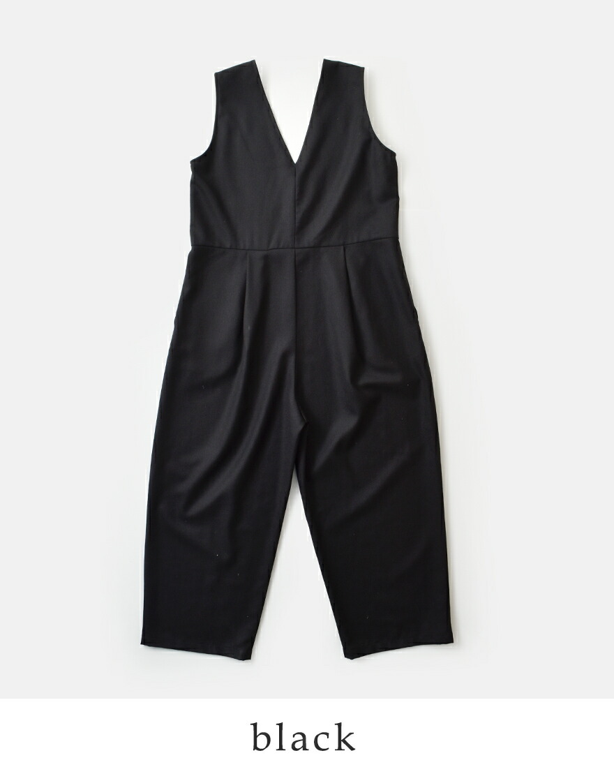 evam eva（エヴァムエヴァ） ウール Vネック オールインワン e261t016