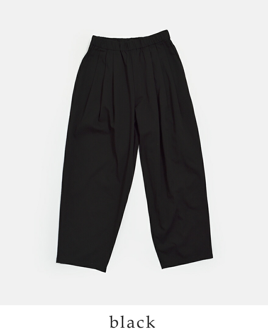 evam eva（エヴァムエヴァ） コットン タック ワイド パンツ e261t060