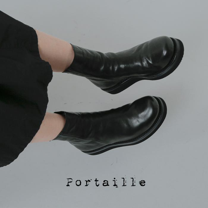 ポルタユ Portaille ホース レザー ビブラム ソール ドレープ ショート