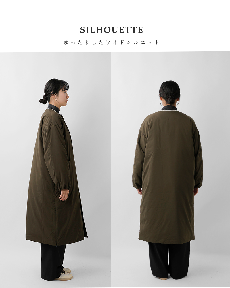 miffew ミフュー  撥水 帯電防止 カラーレス ダウン コート “COLLARLESS DOWN COAT” few25wjk5347 レディース 2025aw新作 miffew（ミフュー） 撥水 帯電防止 カラーレス ダウン コート