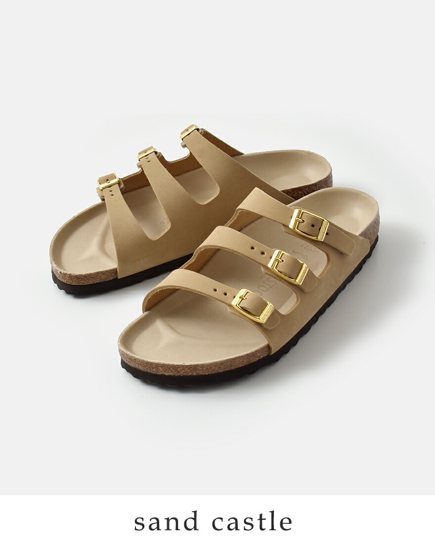 BIRKENSTOCK フロリダ　サンダル　26-27カーキ　レザー　ドイツ製 BIRKENSTOCK｜フロリダ ヌバック レザー ナロー サンダル