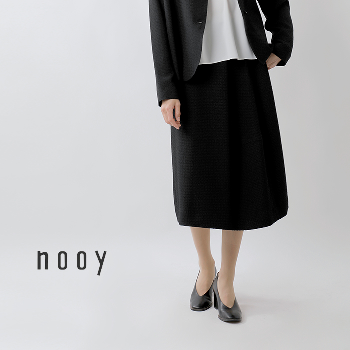 nooy（ヌーイ） ブークレ ジャガード ブラック ランプ スカート fsk02