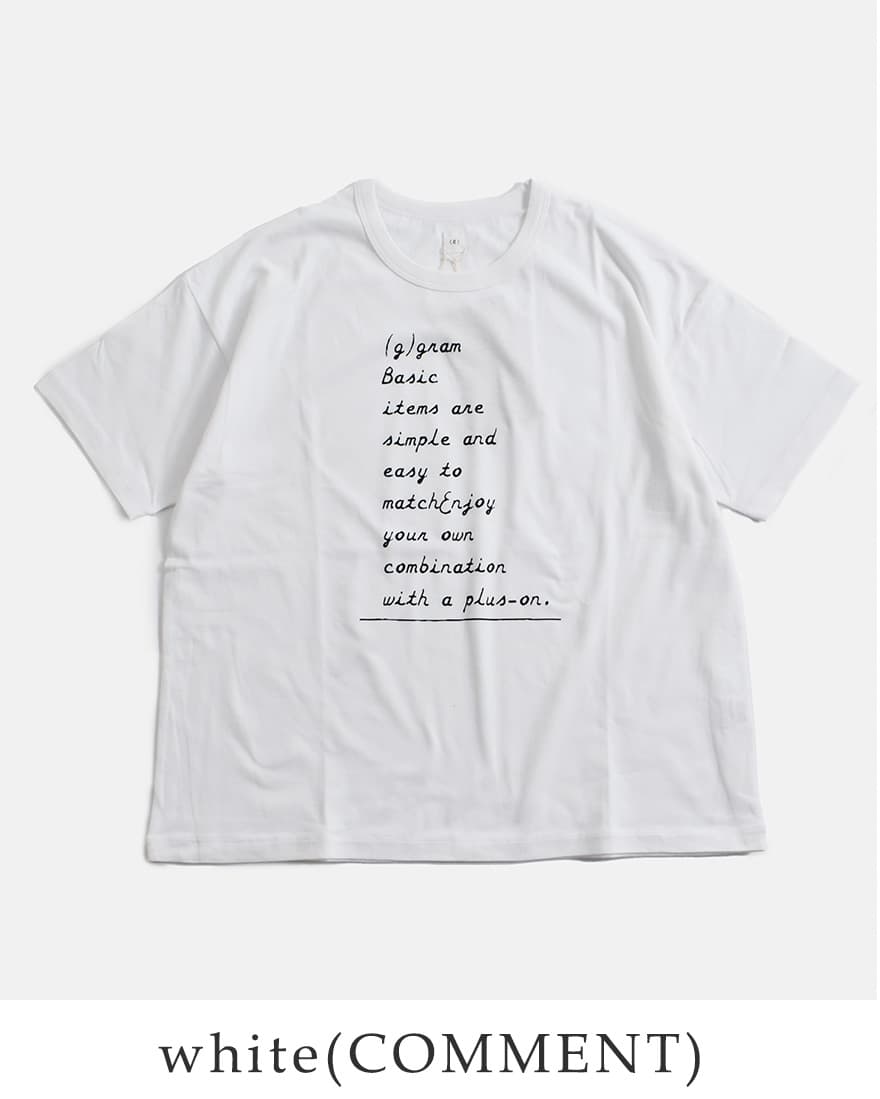 グラム g コットン 天竺 プリント Tシャツ COMMENT ALPHABET CHEETAH g