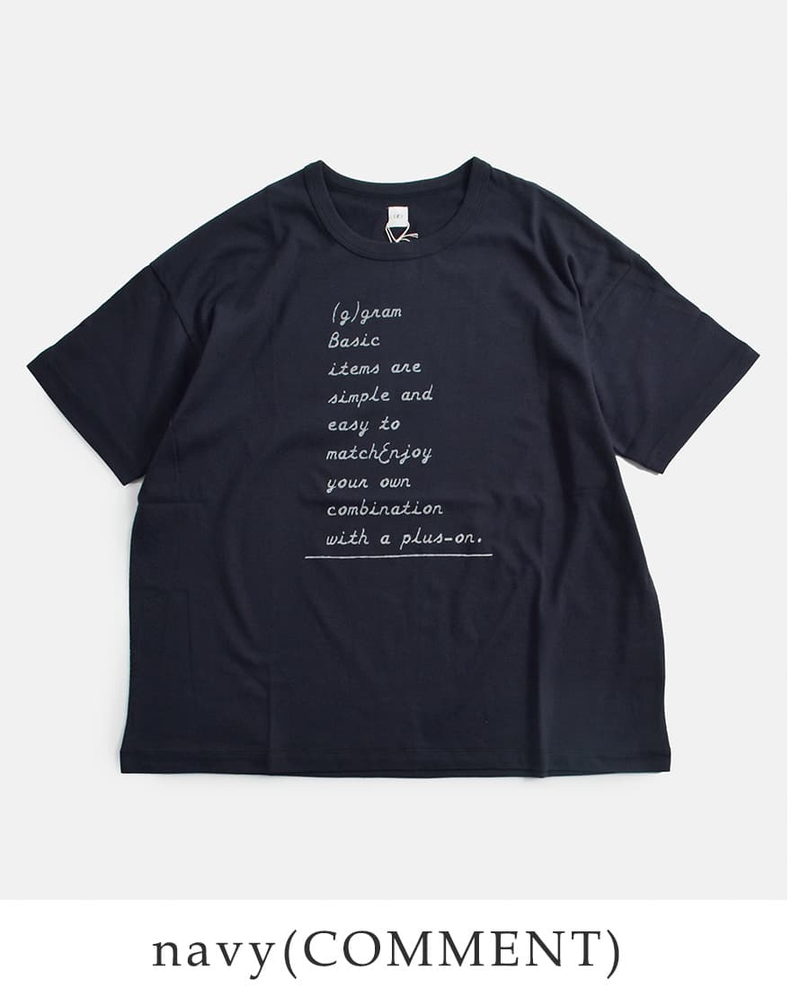 グラム g コットン 天竺 プリント Tシャツ COMMENT ALPHABET CHEETAH g