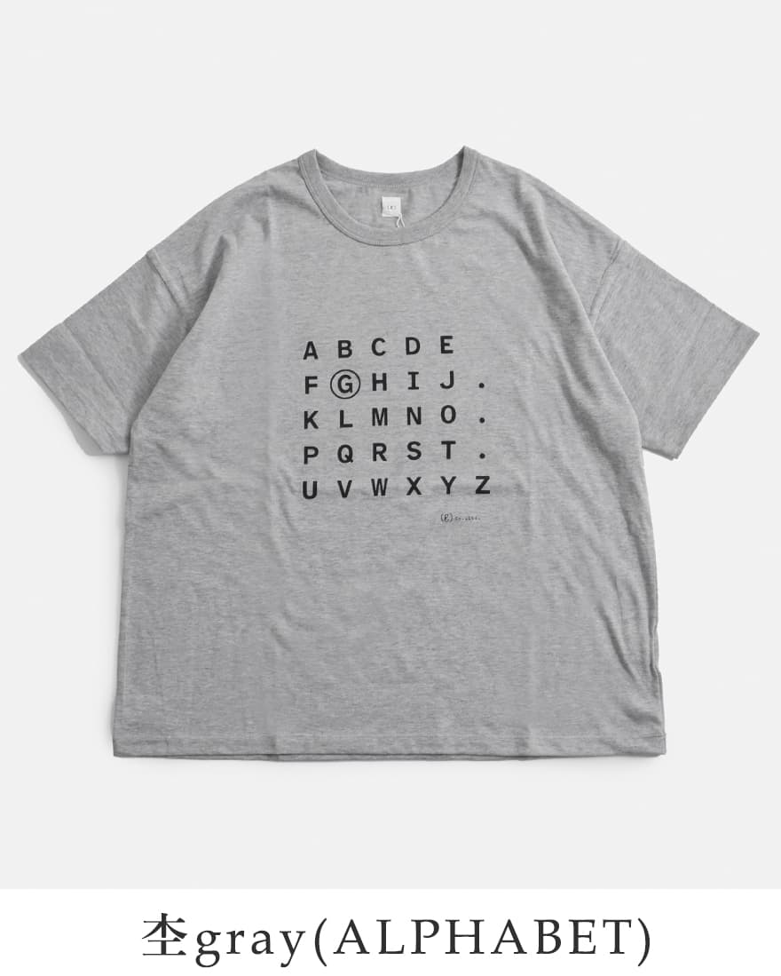 グラム g コットン 天竺 プリント Tシャツ COMMENT ALPHABET CHEETAH g