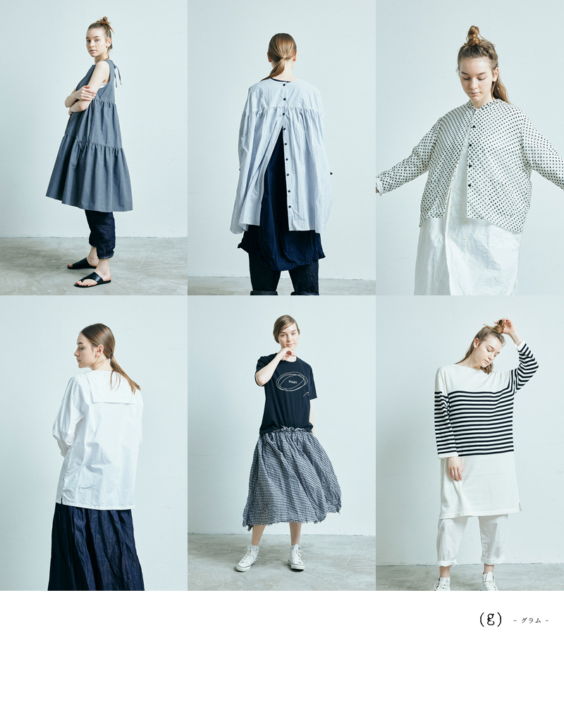 aranciato 【40%OFF】グラム g コットン シルク チェック フリル