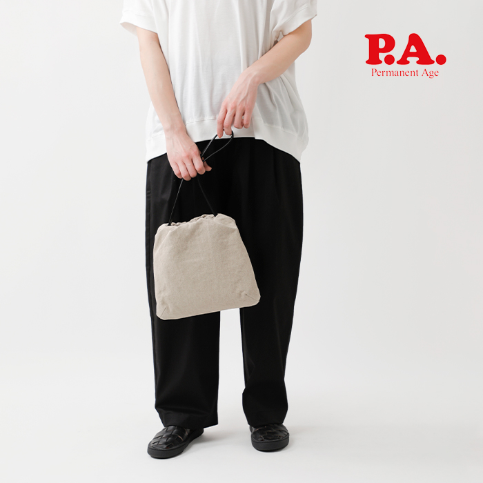 パーマネントエイジ Permanent Age コットン リネン×カウレザー