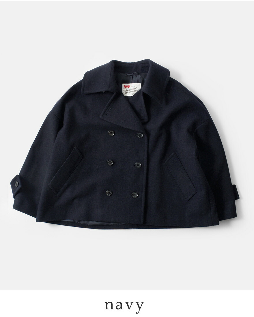 美品 Traditional Weatherwear マールトン　ネイビー　32 MALTON NO COLLAR マールトン ノーカラー｜パティー｜ウィメンズ