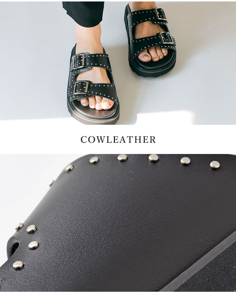 MOHI（モヒ） セール【30%OFF】モヒ カウレザー ダブルベルト スタッズ