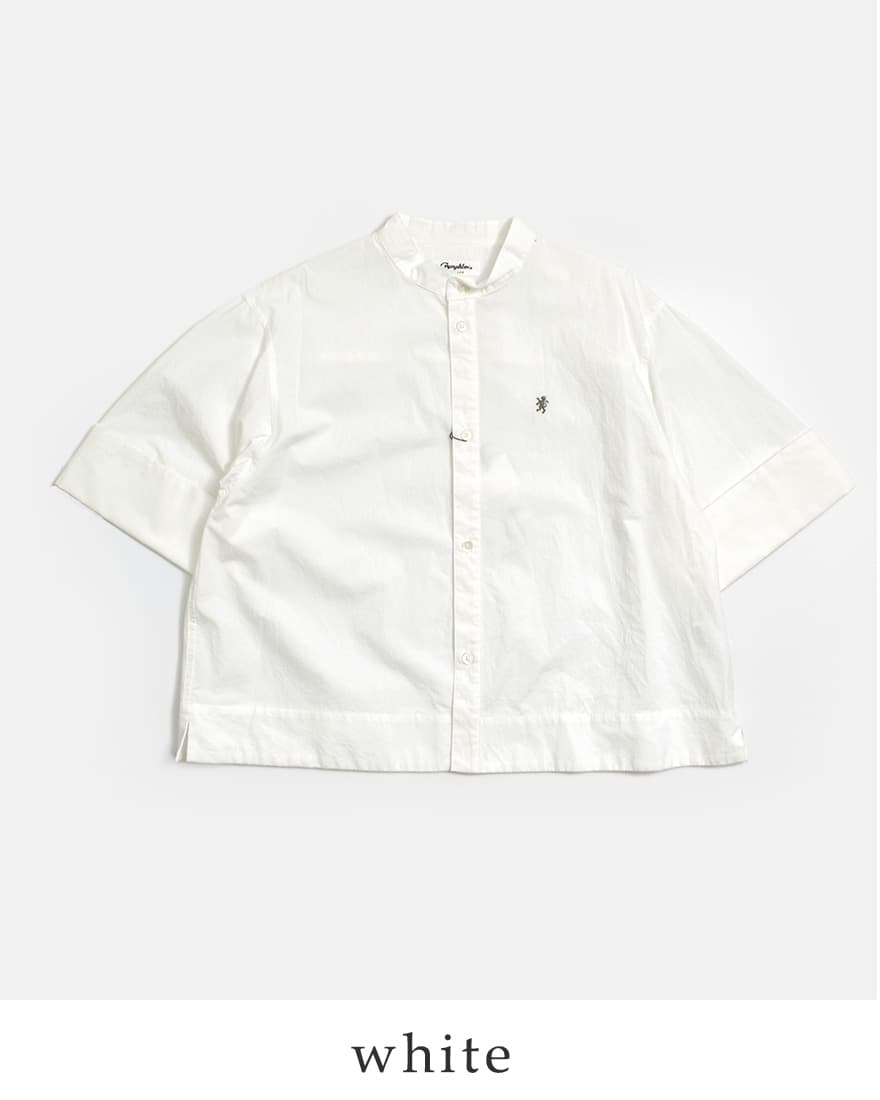 ジムフレックス Gymphlex コットンタイプライター スタンドカラー 半袖シャツ gy-b0368tyo-26ss 春夏-26ss レディース海外出荷不可 2026ss新作の画像