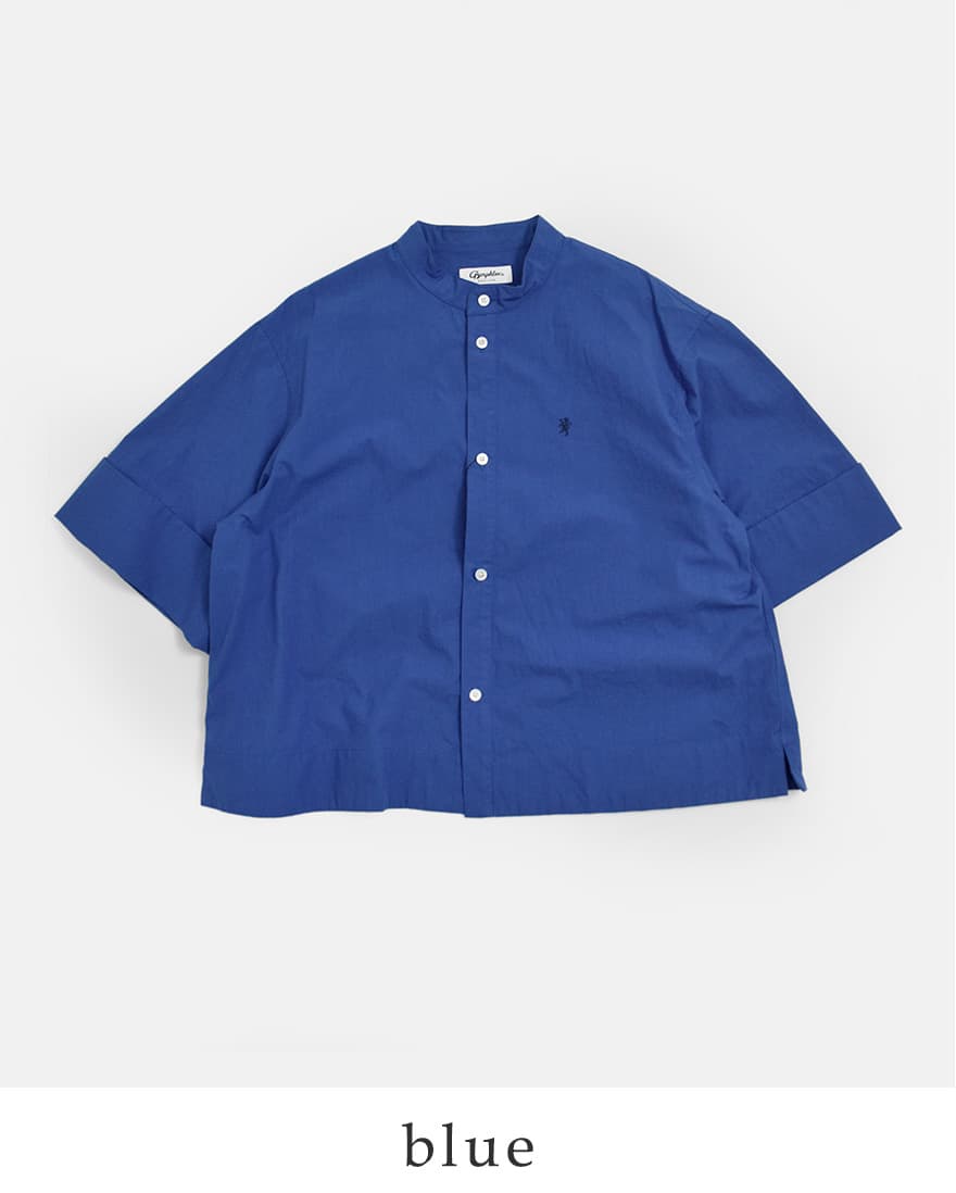 ジムフレックス Gymphlex コットンタイプライター スタンドカラー 半袖シャツ gy-b0368tyo-26ss 春夏-26ss レディース海外出荷不可 2026ss新作の画像