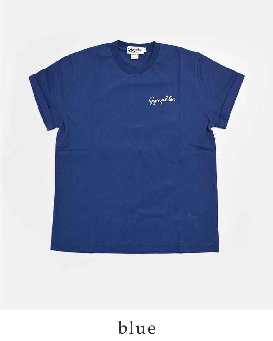 GYMPHLEX（ジムフレックス） コットン天竺 チェーン刺繍 半袖Tシャツ