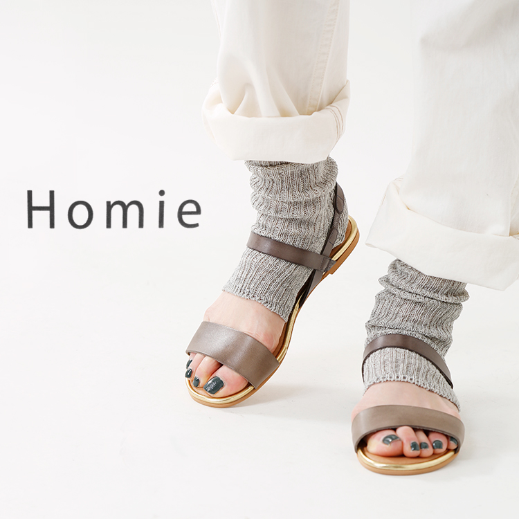 Homie(ホミー)リネン＆オーガニックコットンリブサンダルソックス h-057