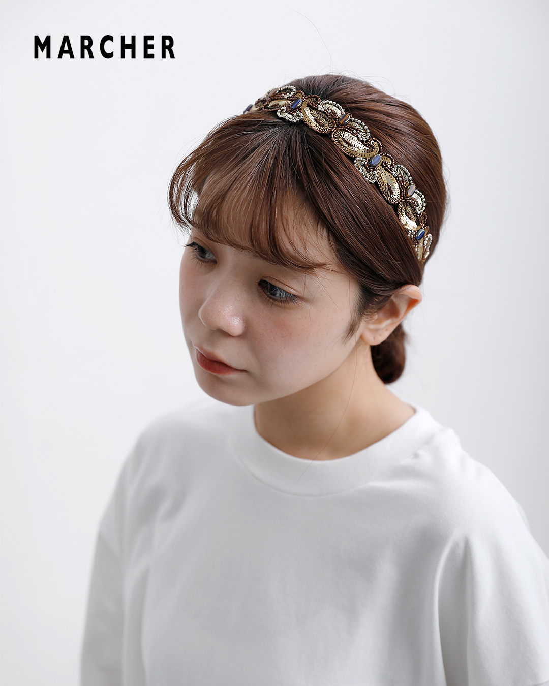 MARCHER（マルシェ） ガラスビーズ ヘアバンド hairband レディース