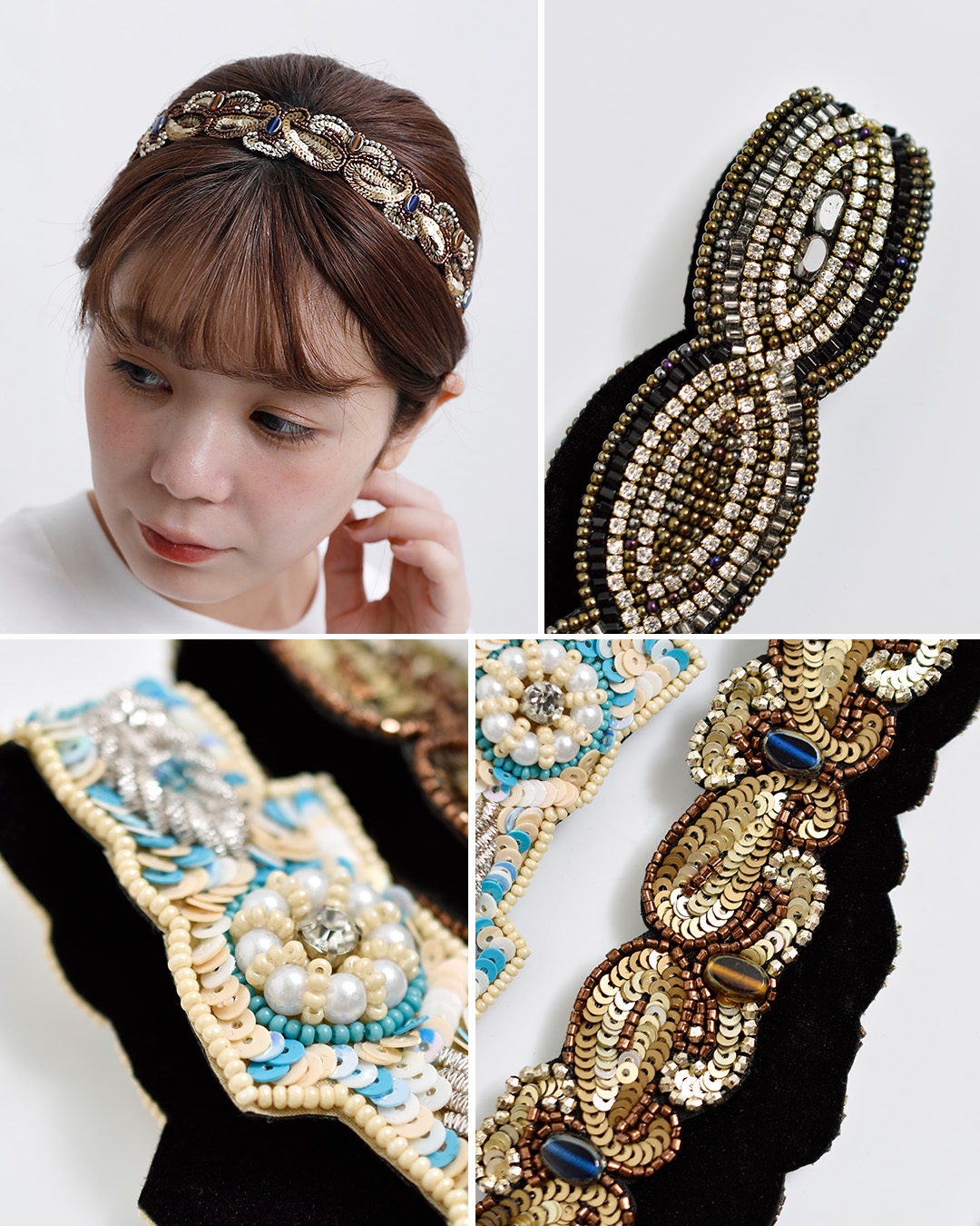 MARCHER（マルシェ） ガラスビーズ ヘアバンド hairband レディース