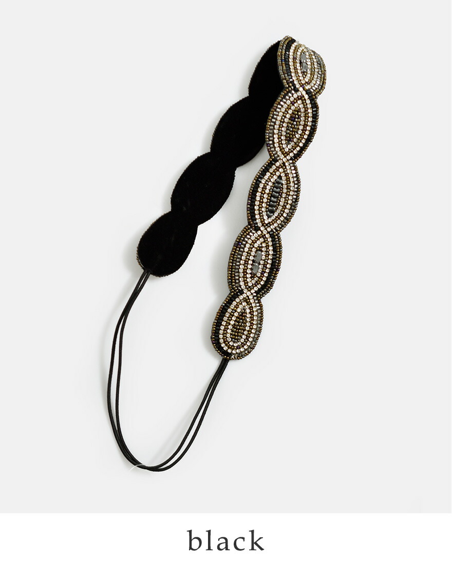 マルシェ MARCHER ガラスビーズ ヘアバンド hairband レディースの画像