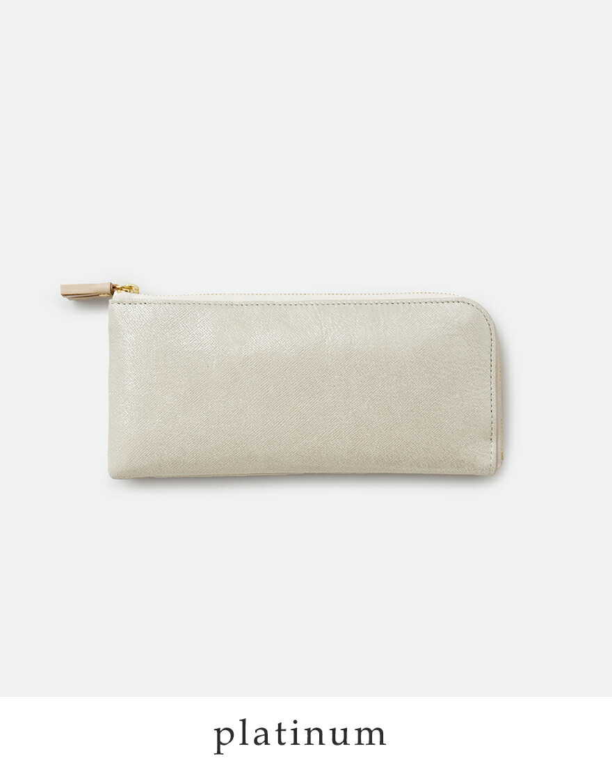 POMTATA（ポンタタ） エンボス 箔レザー Lジップ ロング ウォレット