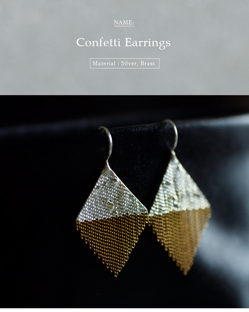 ハンナ キーフ Hannah Keefe ピアス 真鍮 チェーン シルバー ロウ付け コンフェッティ Confetti Earrings  hke2-013 レディース : hke2-013 : aranciato ヤフー店 - 通販 - Yahoo!ショッピング