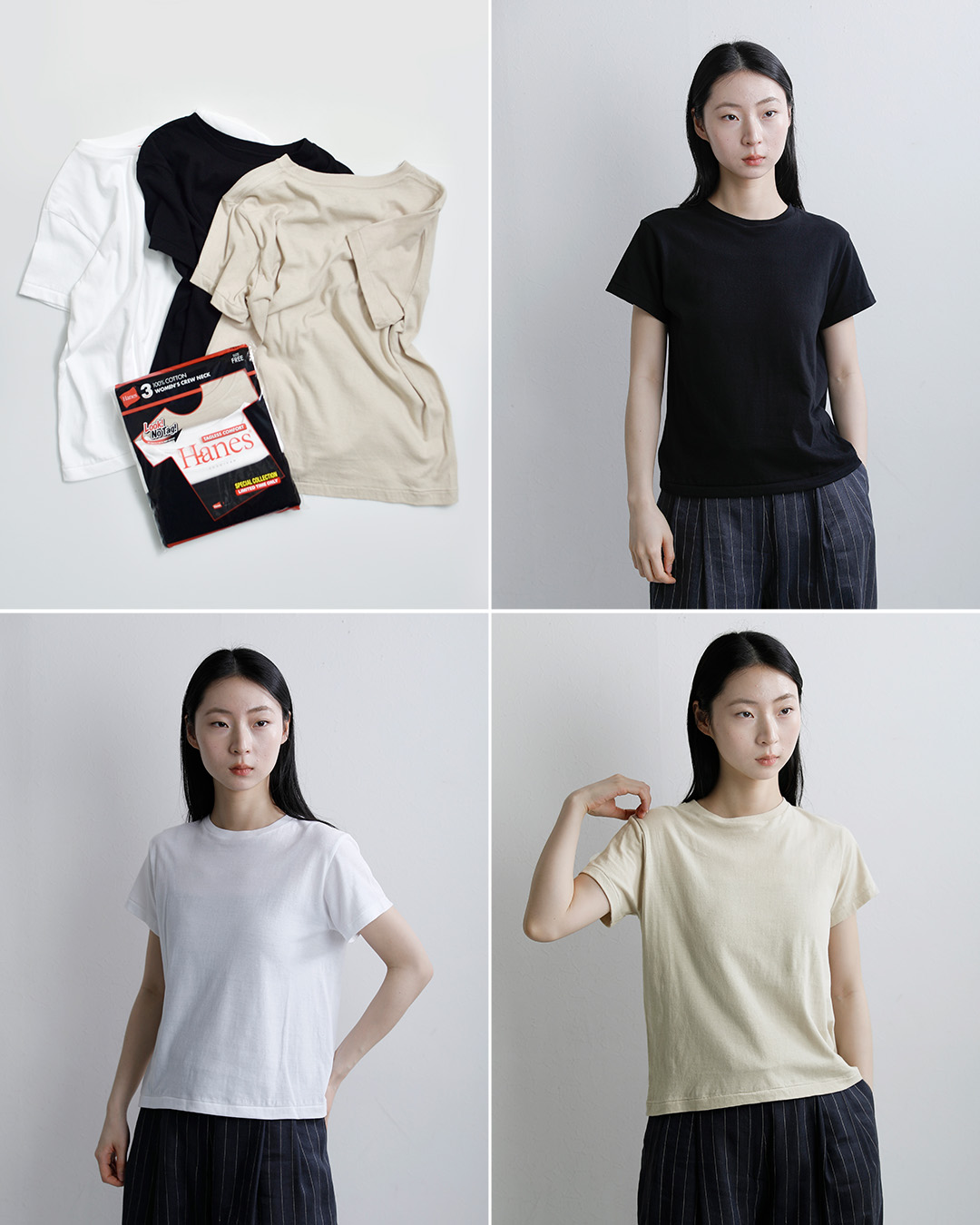 Hanes（ヘインズ） ×THE DODO JEAN コットン 3P クルーネック 半袖T