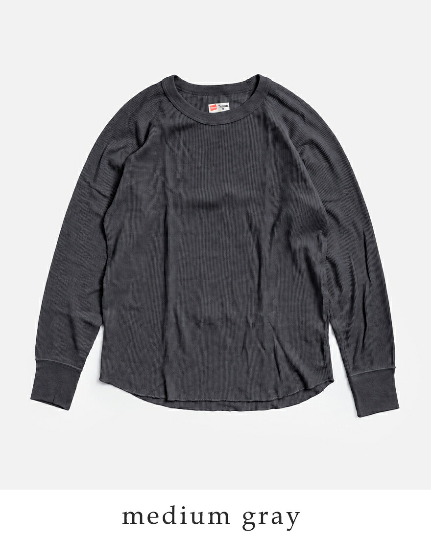 Hanes（ヘインズ） ワッフル クルーネック 長袖 Tシャツ THERMAL for