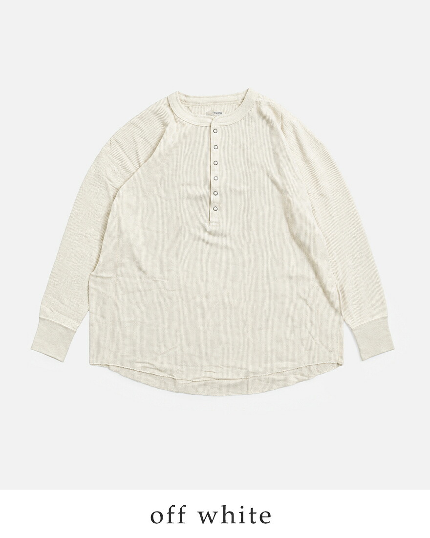 Hanes（ヘインズ） ワッフル ヘンリーネック 長袖 Tシャツ THERMAL for