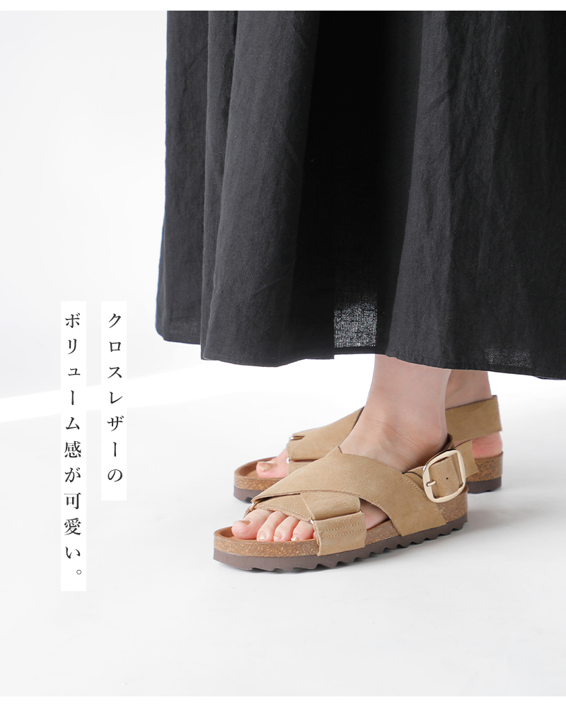 ヴィニーロ VINILO スエード フラット クロス サンダル ib-7517-af