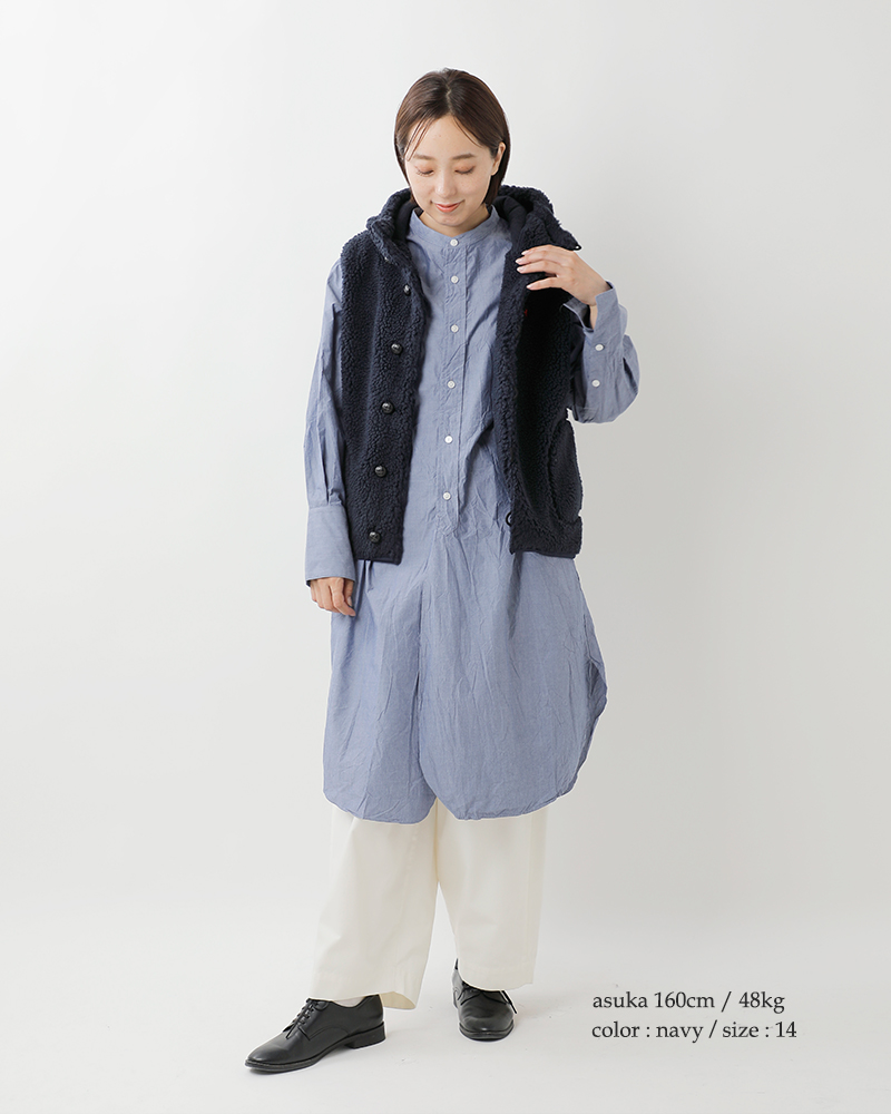 Gymphlex(ジムフレックス)くるみボタンボアフーデッドベストj-1069boa