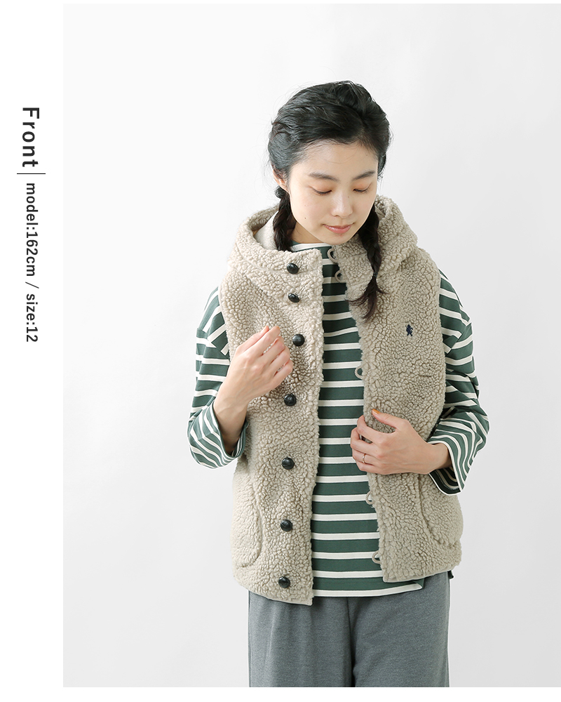 Gymphlex(ジムフレックス)くるみボタンボアフーデッドベストj-1069boa