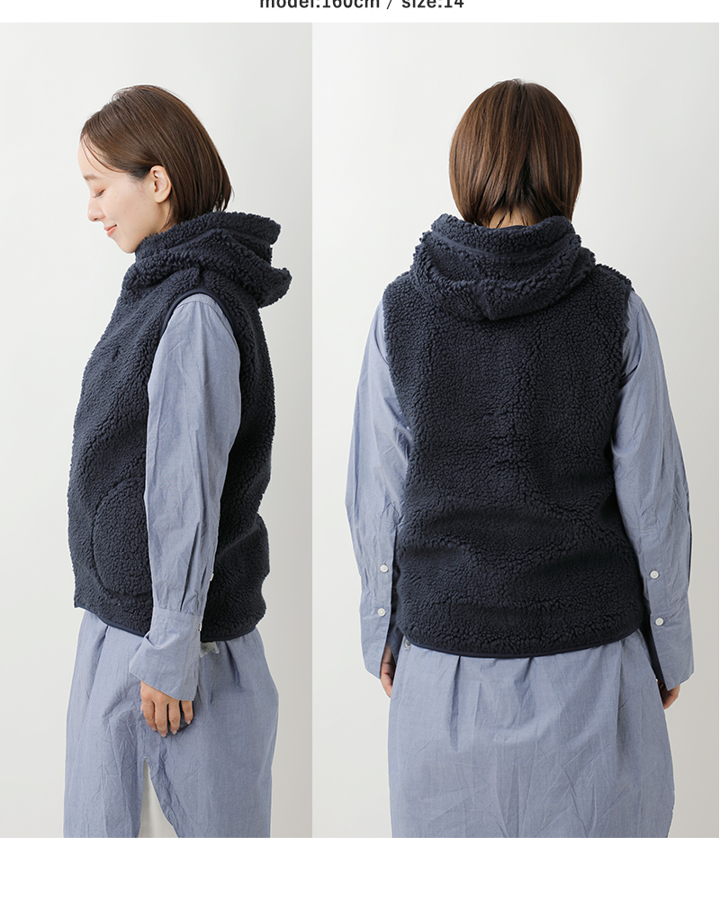 Gymphlex(ジムフレックス)くるみボタンボアフーデッドベストj-1069boa