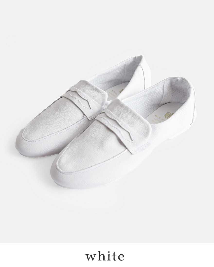 CROWN クラウン JAZZ レザーシューズ ホワイト 英国製 フラット 軽量 CROWN（クラウン） レザー ジャズ ローファー jazz-loafer レディース