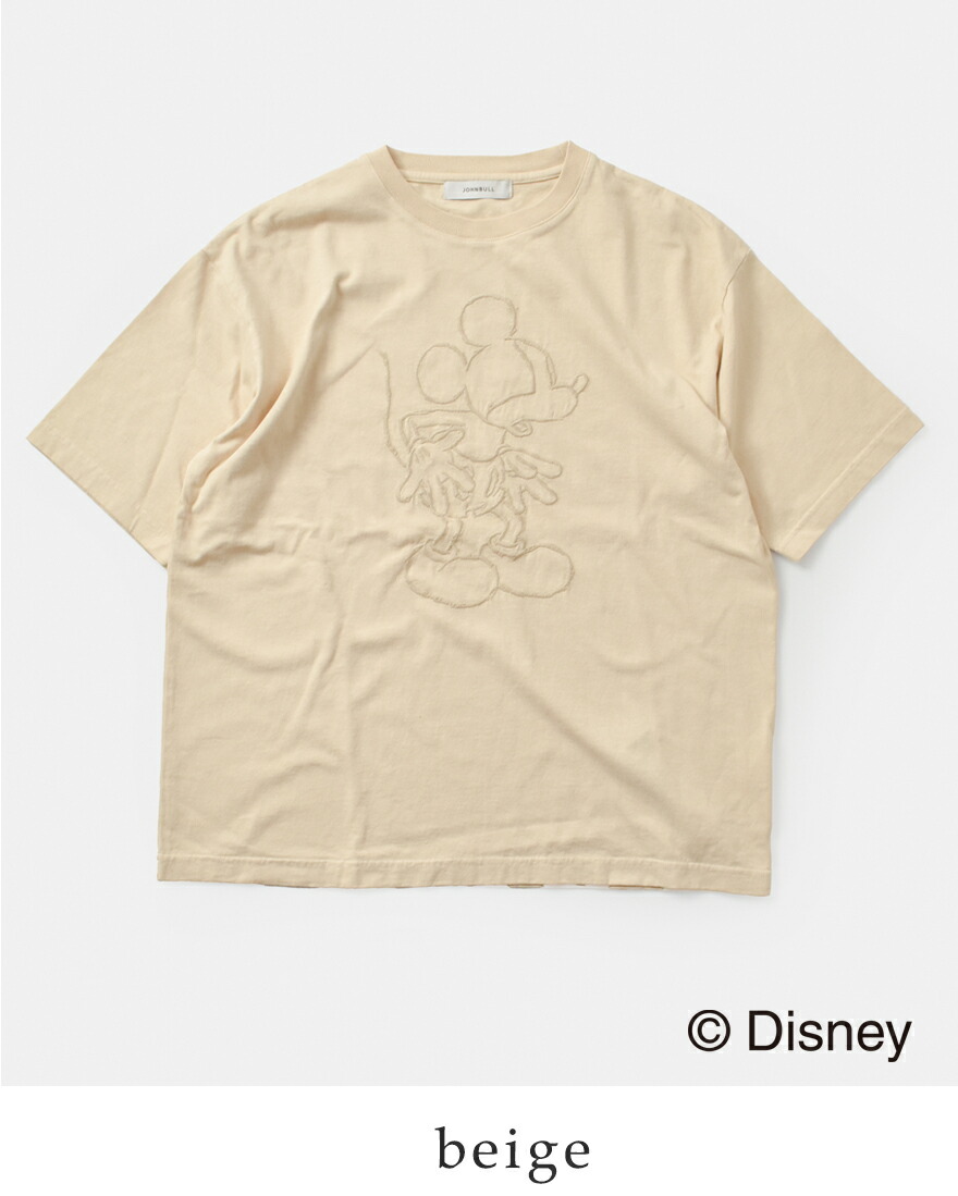 Johnbull ジョンブル コットン「ミッキーマウス」 刺繍 Tシャツ 「MICKEY MOUSE」 T jt252c03  レディース 【クーポン対象】 Johnbull ジョンブル コットン「ミッキーマウス」 刺繍 Tシャツ