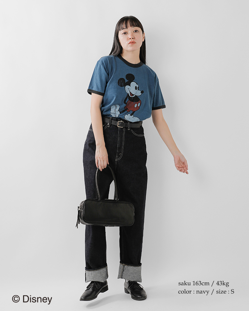 ジョンブル Johnbull  コットン「ミッキーマウス」プリント リンガー Tシャツ 「MICKEY MOUSE」 T jt253c07  レディース 2025aw新作 Johnbull ジョンブル コットン「ミッキーマウス」プリント