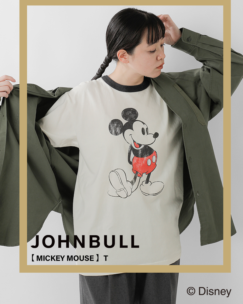 Johnbull（ジョンブル） コットン「ミッキーマウス」プリント リンガー