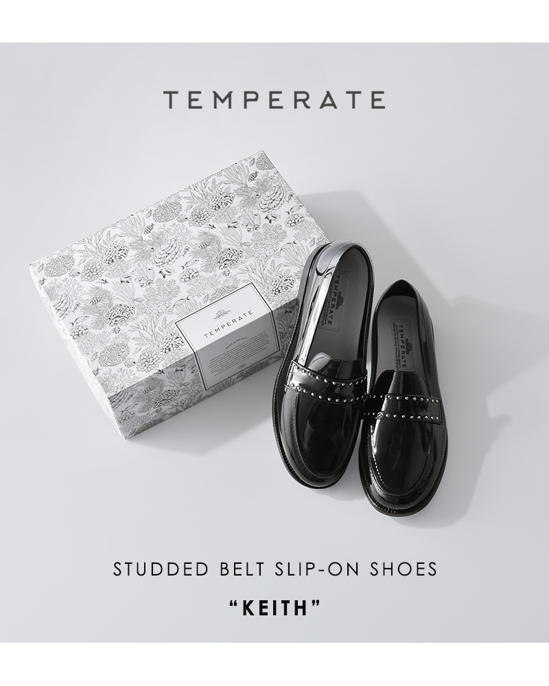 TEMPERATE テンパレイト スタッズベルト スリッポン シューズ