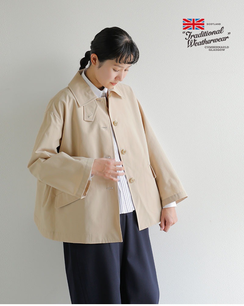 トラディショナルウェザーウェア　リントンノーカラーショート Traditional Weatherwear トラディショナルウェザーウェア 