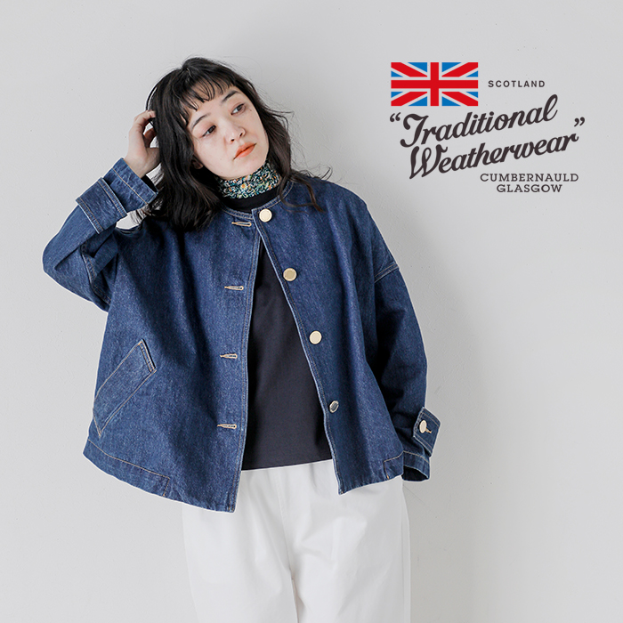 ✨美品✨トラディショナルウェザー　ステンカラーコート　デニム　インディゴ　38 ✨美品✨トラディショナルウェザー ステンカラーコート デニム