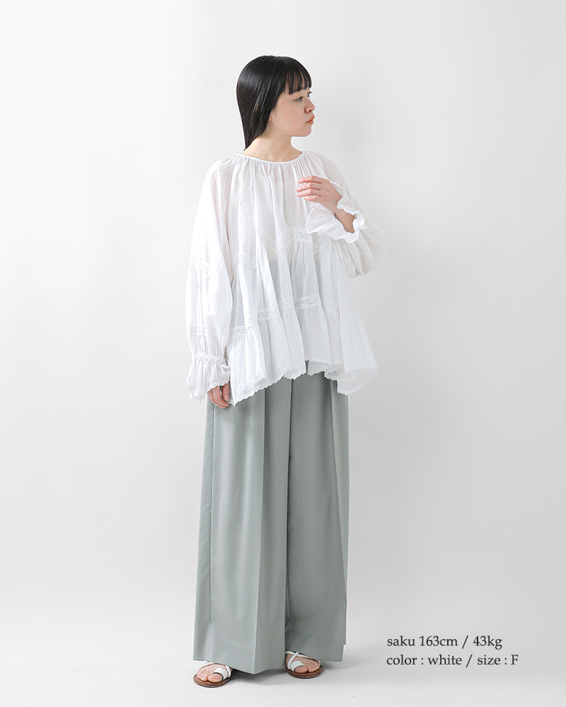【30%OFF】オードリーアンドジョンワッド audrey and john wad コットンボイル 2way レース スイッチング ロング ブラウス l4101 レディース Audrey and John Wad 【30%OFF】オードリーアンドジョンワッド