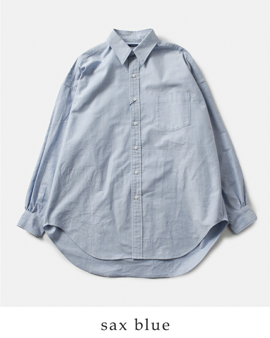 LENO リノ コットン オックスフォード レギュラーカラー 長袖シャツ