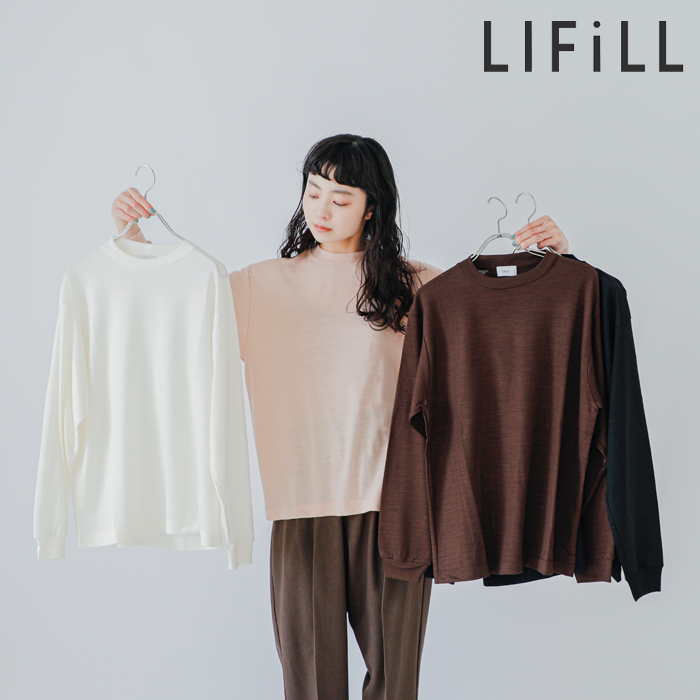 リフィル LIFiLL SUPER140'S ウール ロングスリーブ Tシャツ 長袖