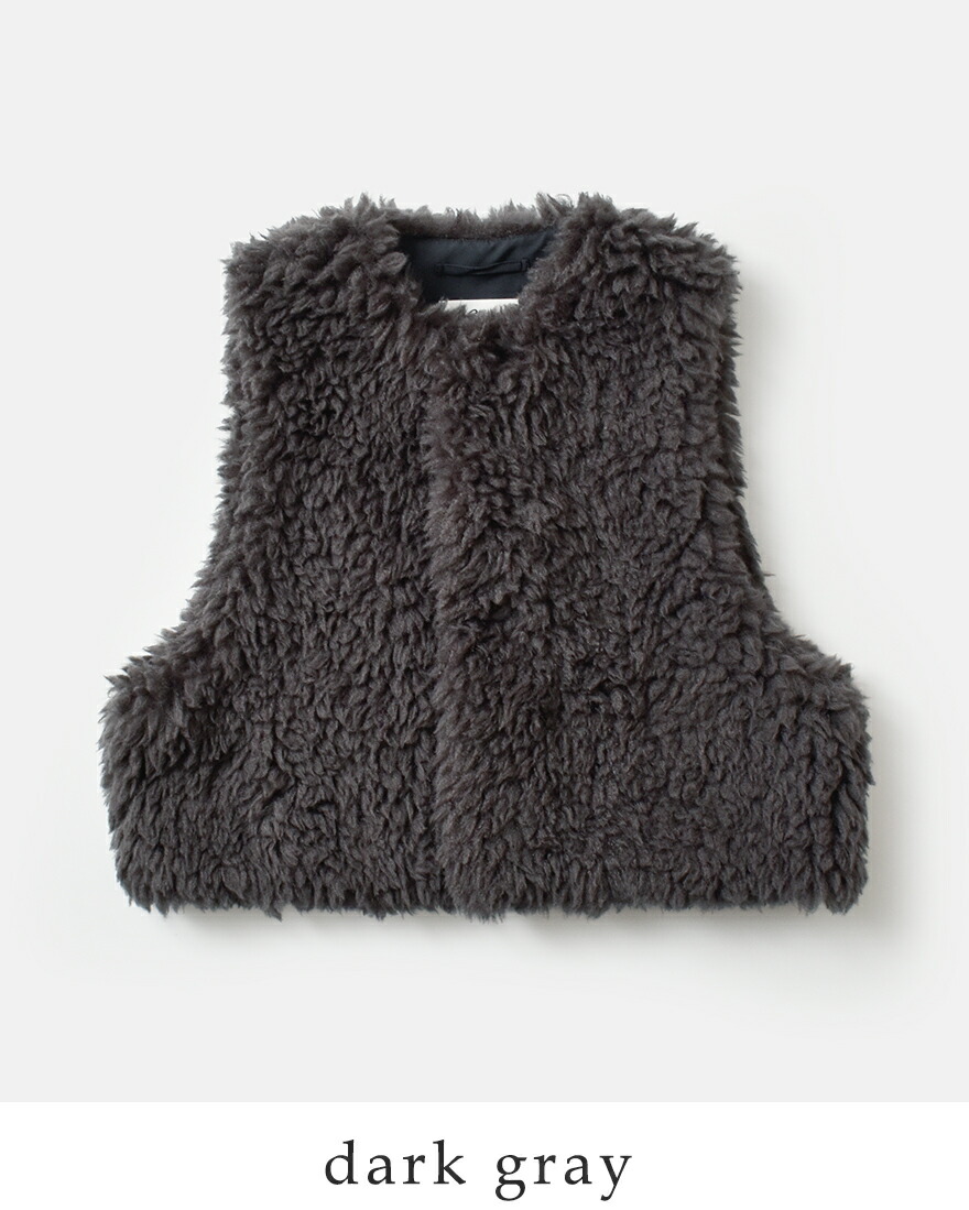 LE GLAZIK（ルグラジック） エコファー クルーネック ジレ lg-b0423fpt