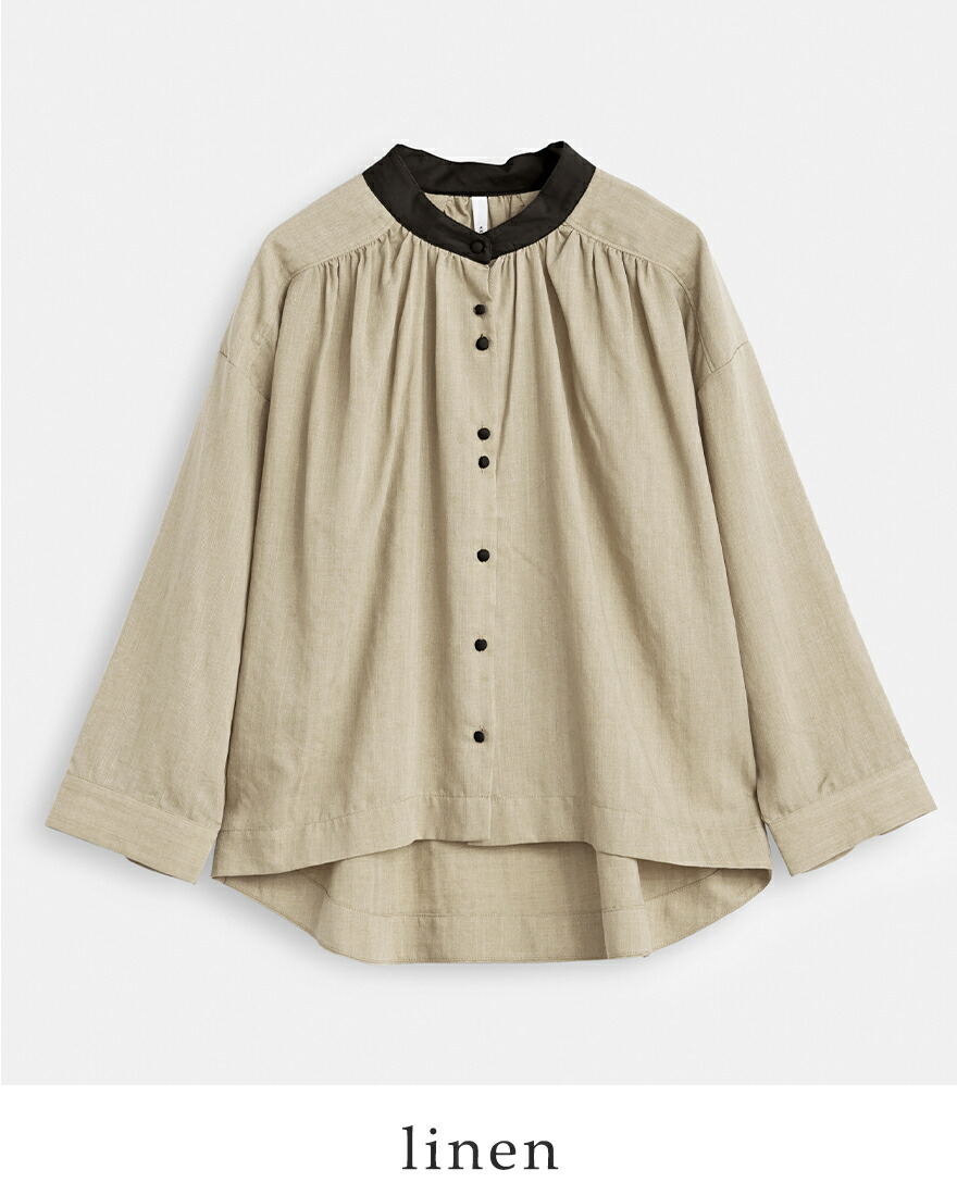 【SALE】ケレン KELEN バイカラー ヨーク デザイン ブラウス RUAN LKL25HBL2200 レディース トップス 長袖 シャツ Kelen 【40%OFF】ケレン kelen バイカラー ヨーク デザイン