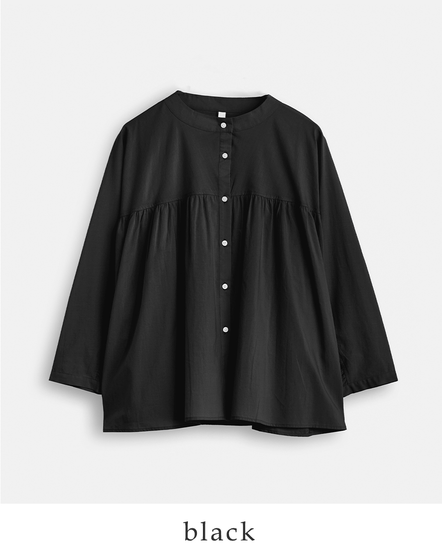 【50%OFF】ケレン kelen ノーカラー ギャザー デザイン ブラウス LACHIE lkl25hbl2201 レディース Kelen 【50%OFF】ケレン kelen ノーカラー ギャザー デザイン