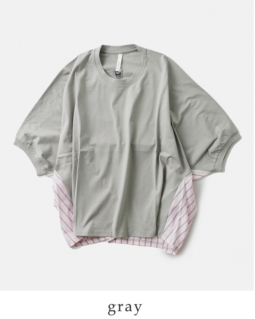 ケレン SALOW LKL25SBL2247 デザインコンビトップス KELEN 3こ1】【30%OFF】kelen ケレン コットン ジャージー 異素材