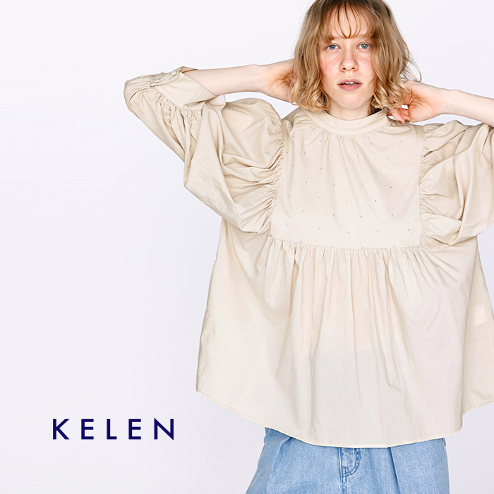 Kelen（ケレン） セール【30%OFF】ケレン ラメ糸ドット刺繍 ギャザー