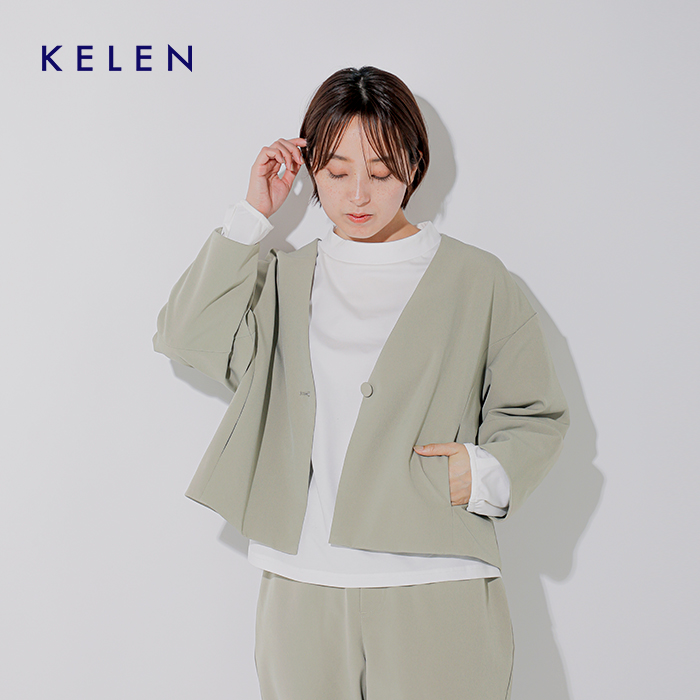 Kelen（ケレン） Vネック デザイン ジャケット OLMU lkl26hjk2080