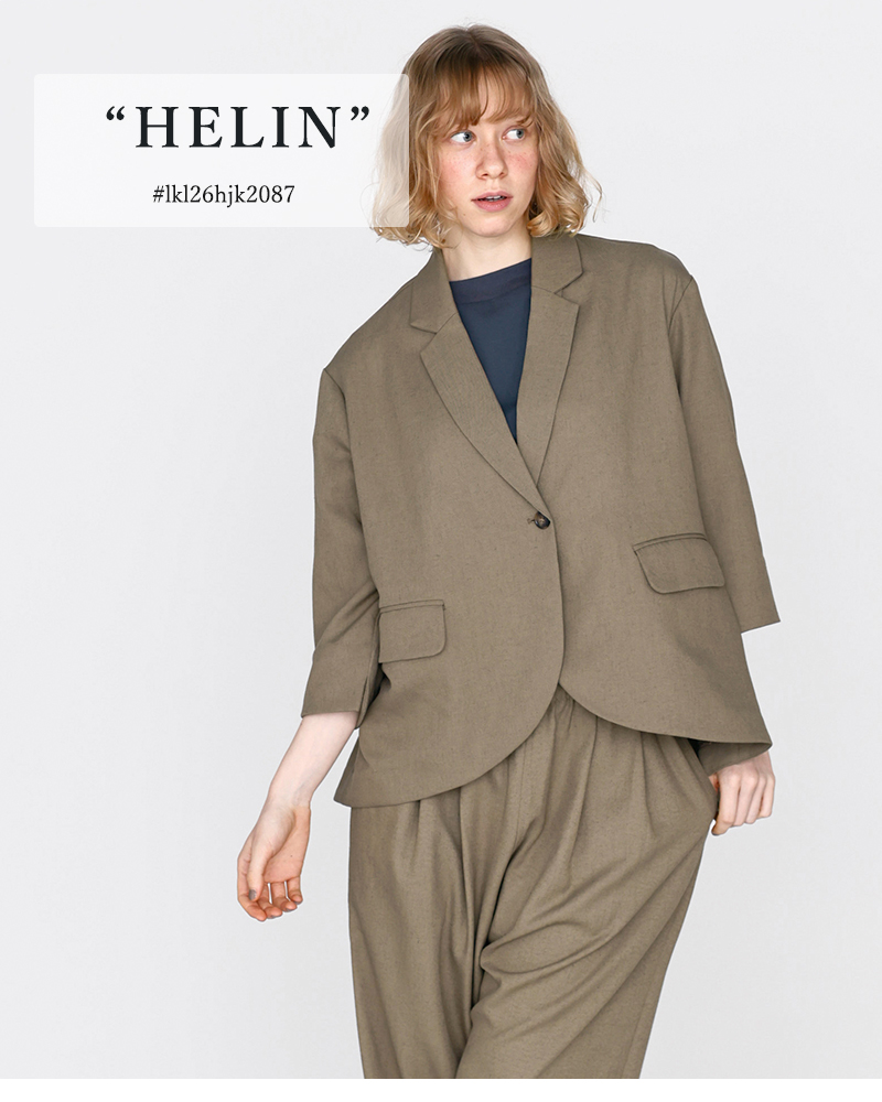 Kelen（ケレン） リネン混ストレッチ テーラード バックフレア