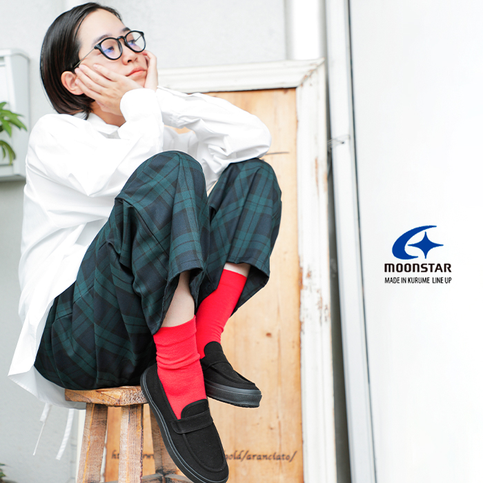 MoonStar Moonstar ムーンスター コットン スエード ローファー