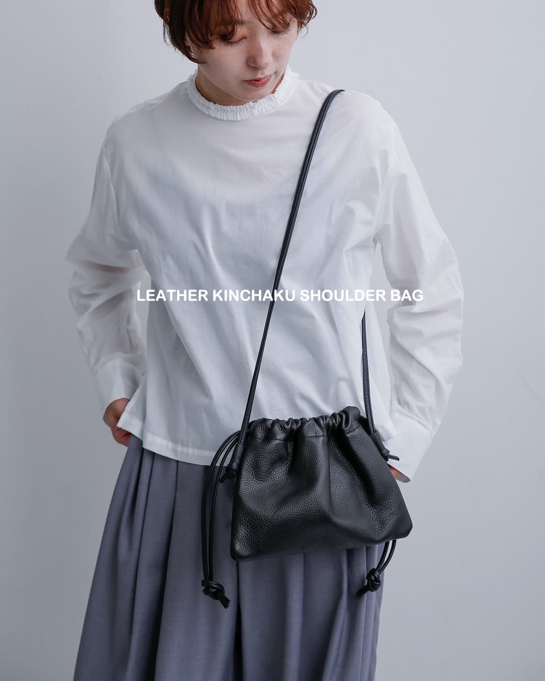 MORMYRUS/モルミルス 巾着バッグ mormyrus（モルミルス） レザー 巾着 ショルダーバッグ m-154